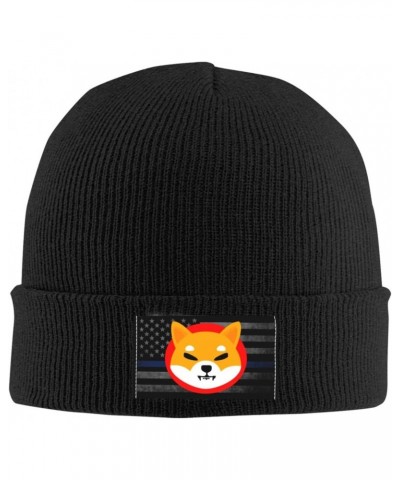 Shiba Inu Token Shib Coin Knit Hat Cap Winter Warm Soft Stretch Beanie Hat for Men Women3429 Black $10.47 Skullies & Beanies