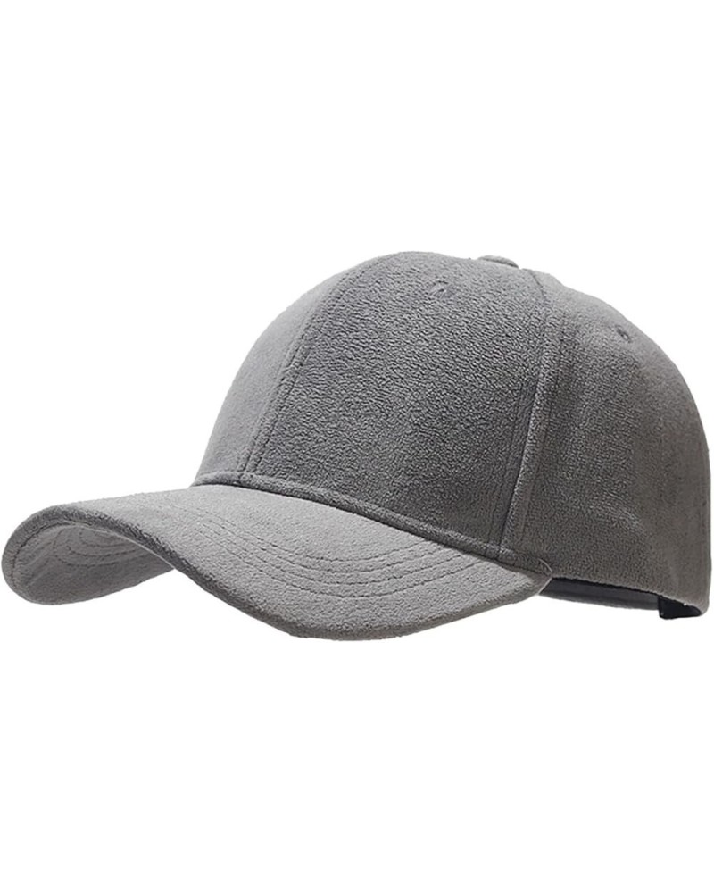 Baseball Cap Low Profile Dad Hat Adjustable Cap Unisex Plain Solid Unconstructed Hat for Women Men Grey $6.59 Baseball Caps