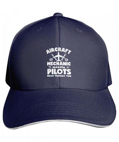 Aircraft Mechanic Because Pilots Need Heroes Too Sandwich Baseball Cap Snapback Golf Hat Adjustable Fashion Sunhat Navy Blue ...