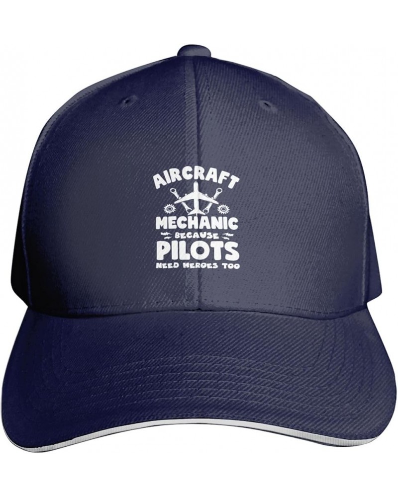 Aircraft Mechanic Because Pilots Need Heroes Too Sandwich Baseball Cap Snapback Golf Hat Adjustable Fashion Sunhat Navy Blue ...