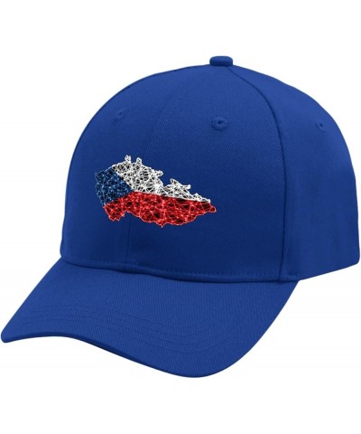 Flag Map Mesh Czech Republic Baseball Caps Vintage Dad Hats for Men Gifts for Her Baseball Blue $12.34 Baseball Caps