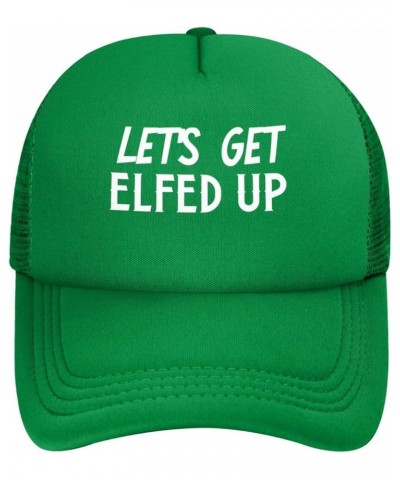 Let's Get Elfed Up Women's Baseball Hat Low Profile Dad Hat Adjustable Green $10.83 Baseball Caps