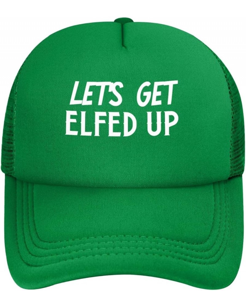 Let's Get Elfed Up Women's Baseball Hat Low Profile Dad Hat Adjustable Green $10.83 Baseball Caps