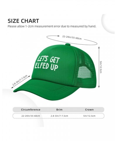 Let's Get Elfed Up Women's Baseball Hat Low Profile Dad Hat Adjustable Green $10.83 Baseball Caps