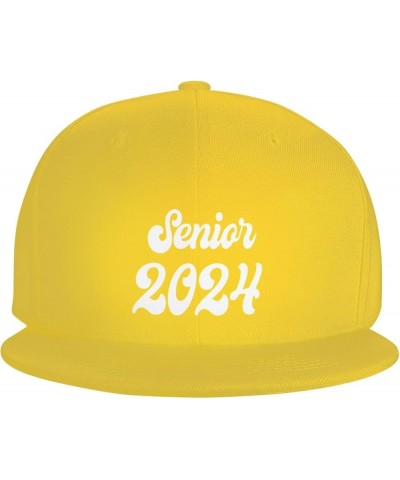 Cute Senior 2024 Class of 2024 Trucker Hat Baseball Cap for Women Cowboy Hat Men Dad Hat Adjustable Snapback Hat Black Yellow...