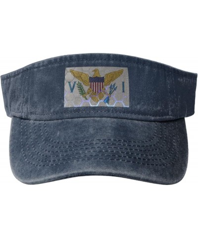 Flag of The United States Virgin Islands Sun Hat Sun Visor Hats for Women Men Baseball Cap Golf Hats Navy Blue $14.20 Visors