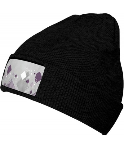 Multifunction Different Colored Squares Print Knitted Hat Gifts Outdoor Daily Unisexn Beanie Soft Warm,Elastic Black $9.27 Sk...