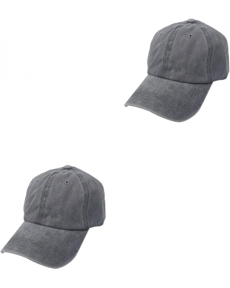 2pcs Adjustable Baseball Cap Wash Dyed Hat Fashion Hat Low Profile Hat Cotton Hat Light Board Peaked Cap Light Greyx2pcs $6.8...