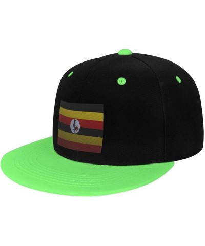 Flag of Uganda Knitting Effect Snapback Hat for Men Women Baseball Cap Trucker Flat Bill Hats Dad Caps Green $12.36 Baseball ...