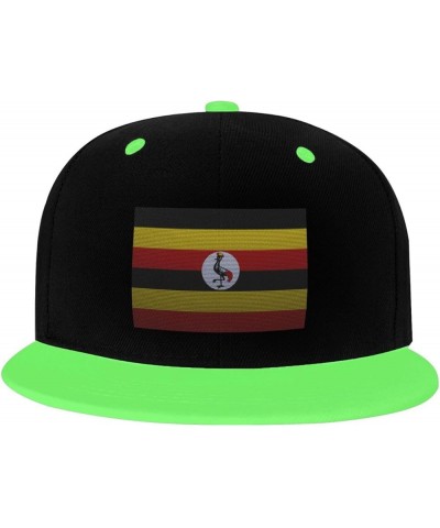 Flag of Uganda Knitting Effect Snapback Hat for Men Women Baseball Cap Trucker Flat Bill Hats Dad Caps Green $12.36 Baseball ...