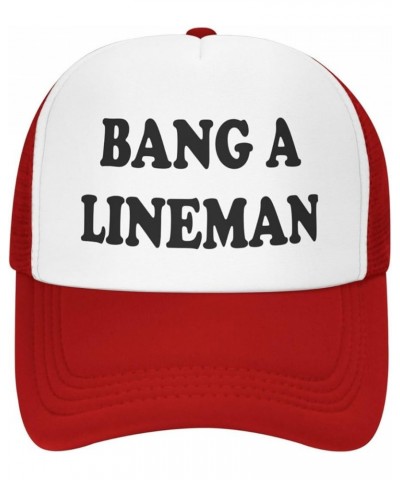 Bang A Lineman Funny Hat for Men Washed Dad Hat Baseball Cap Adjustable Trucker Hat Unisex Sun Hat Fishing Hat Black Black 12...