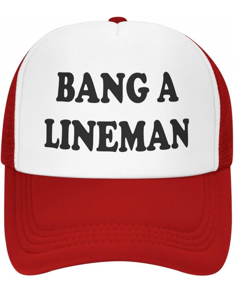 Bang A Lineman Funny Hat for Men Washed Dad Hat Baseball Cap Adjustable Trucker Hat Unisex Sun Hat Fishing Hat Black Black 12...