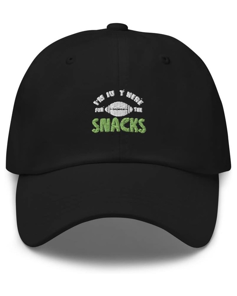 I'm Just Here for The Snacks Funny Fantasy Football Handoff Dad Cap Black $21.59 Baseball Caps