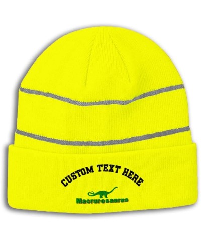 Custom Reflective Beanie Macrurosaurus High Visibility Running Gear Skull Cap for Men & Women 1 Size Neon Yellow Personalized...