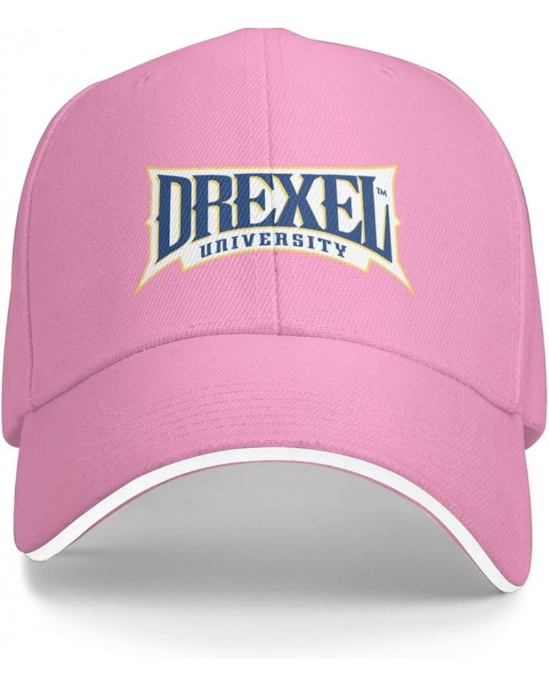 Drexel University Logo Sandwich Cap Unisex Classic Baseball Capunisex Adjustable Casquette Dad Hat Pink $11.76 Baseball Caps