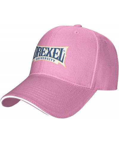 Drexel University Logo Sandwich Cap Unisex Classic Baseball Capunisex Adjustable Casquette Dad Hat Pink $11.76 Baseball Caps