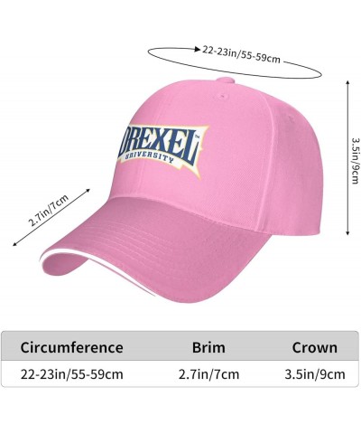 Drexel University Logo Sandwich Cap Unisex Classic Baseball Capunisex Adjustable Casquette Dad Hat Pink $11.76 Baseball Caps