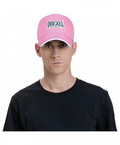 Drexel University Logo Sandwich Cap Unisex Classic Baseball Capunisex Adjustable Casquette Dad Hat Pink $11.76 Baseball Caps