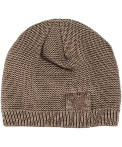 Beanie Hat Men Unisex Solid Outdoor Hat Knitting Hat Winter Plush Warm Knit Hat Khaki $7.49 Skullies & Beanies