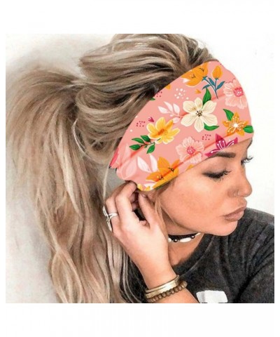 Ladies Headwear Women Print Headband Elastic Head Wrap Hair Band Bandana Headband Fashion Headwear Pink $5.80 Headbands