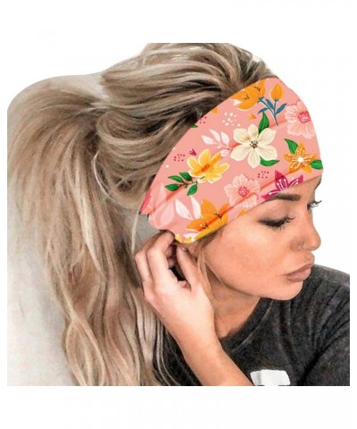 Ladies Headwear Women Print Headband Elastic Head Wrap Hair Band Bandana Headband Fashion Headwear Pink $5.80 Headbands