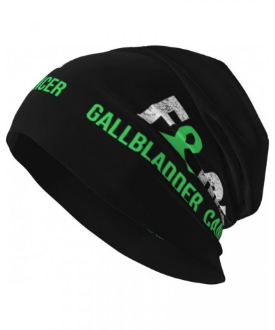 Fuck Gallbladder Cancer Green Ribbon Comfort Elegance Knitted Hat Black Daily for Men Women $12.48 Skullies & Beanies