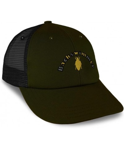 Custom Custom Trucker Hat Baseball Cap Backswimmer Insects Nature Cotton Biology Dad Hats for Men & Women Loden Black Design ...