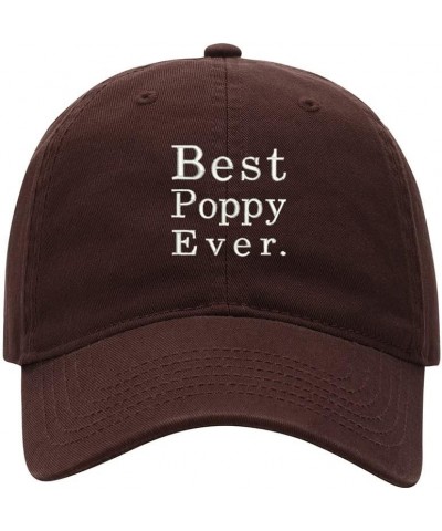 Baseball Cap Men Women Best Poppy Ever Embroidered Unisex Classic Adjustable Strapback Dad Hat Brown $12.68 Baseball Caps