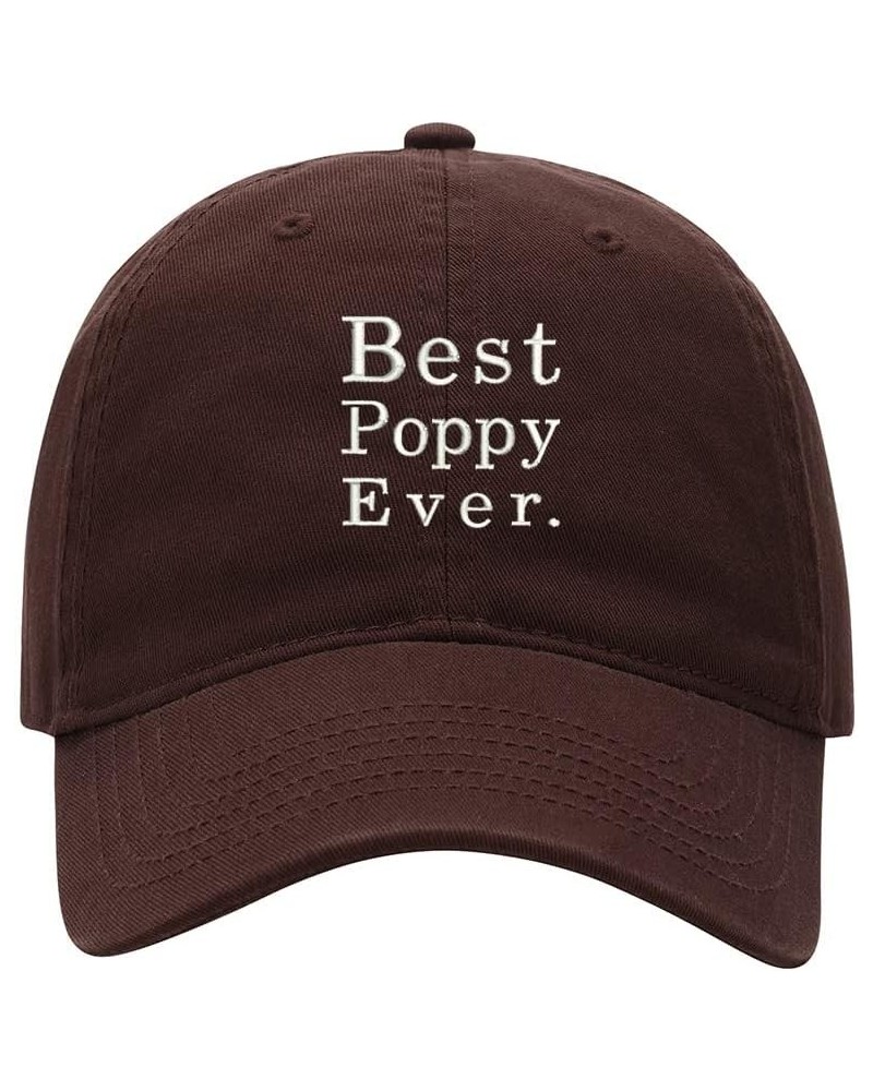 Baseball Cap Men Women Best Poppy Ever Embroidered Unisex Classic Adjustable Strapback Dad Hat Brown $12.68 Baseball Caps