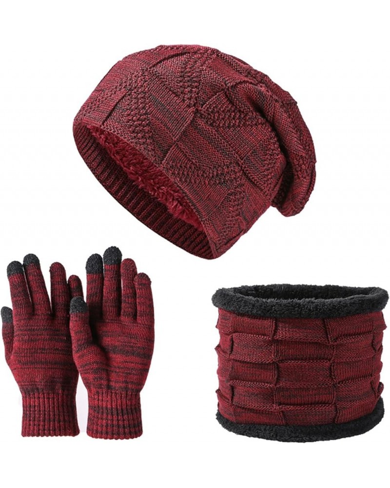 Beanie Hat Scarf and Glove Set Neck Warmer Scarf and Touch Screen Gloves Set Scarves Mittens for Men Women Rd1-2 $10.31 Scarves