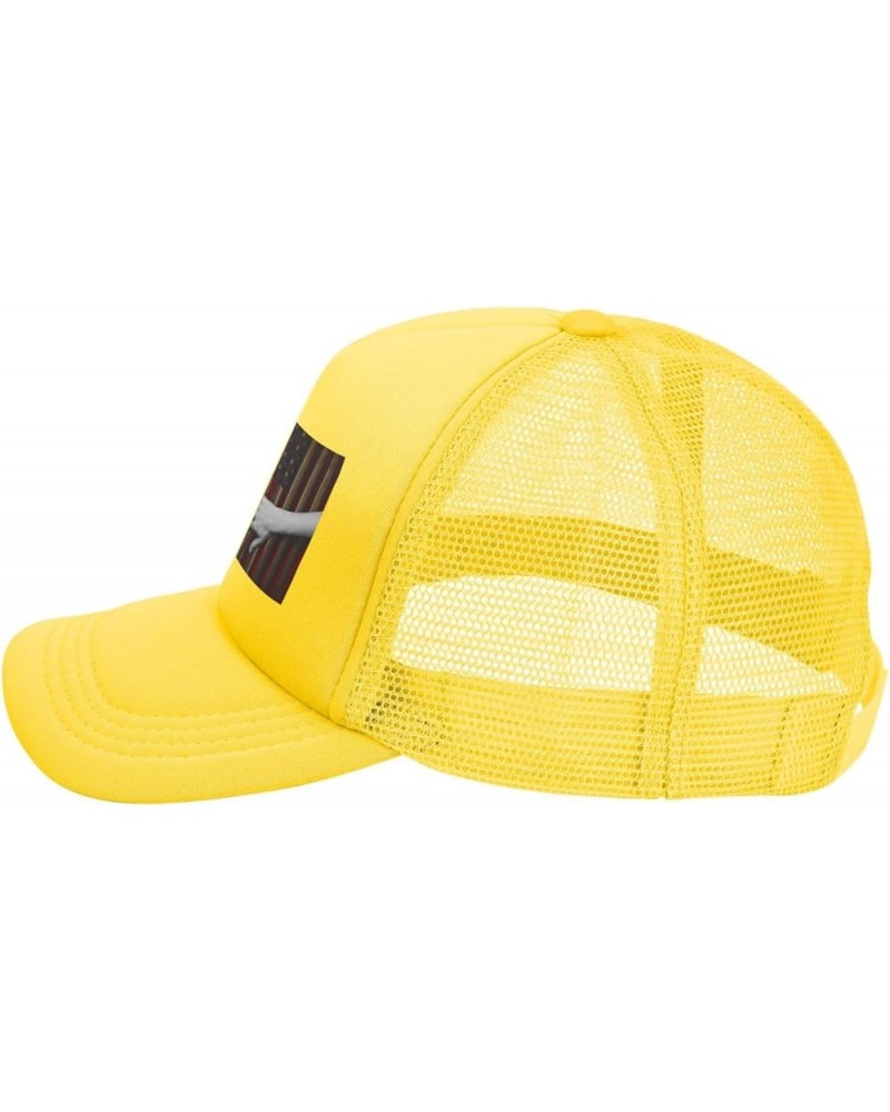 Dad Hat/Cap Mesh Baseball Cap Adjustable Trucker Hat Unisex Yellow $9.60 Baseball Caps