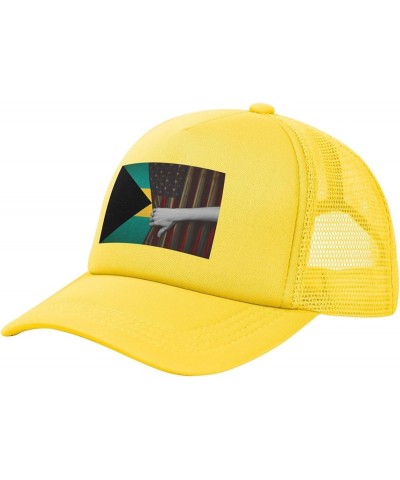 Dad Hat/Cap Mesh Baseball Cap Adjustable Trucker Hat Unisex Yellow $9.60 Baseball Caps