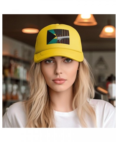 Dad Hat/Cap Mesh Baseball Cap Adjustable Trucker Hat Unisex Yellow $9.60 Baseball Caps