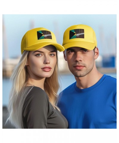 Dad Hat/Cap Mesh Baseball Cap Adjustable Trucker Hat Unisex Yellow $9.60 Baseball Caps