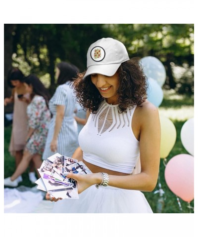 Soft Baseball Cap Colorful Flowers Vintage Look W Botanical & Flowers Botanical White Circle Patch $11.88 Baseball Caps