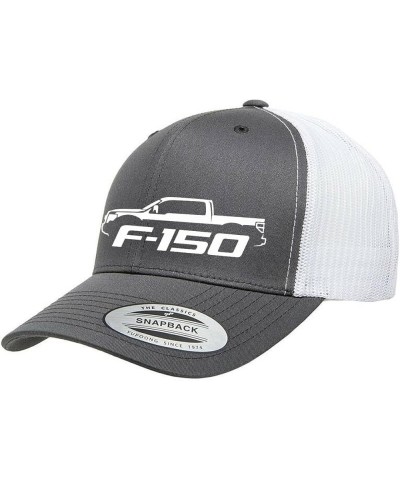 2009-14 Ford F150 Pickup Truck Fully Embroidered Yupoong 6606 Snapback Trucker Fitted Cap Grey-white $16.41 Baseball Caps