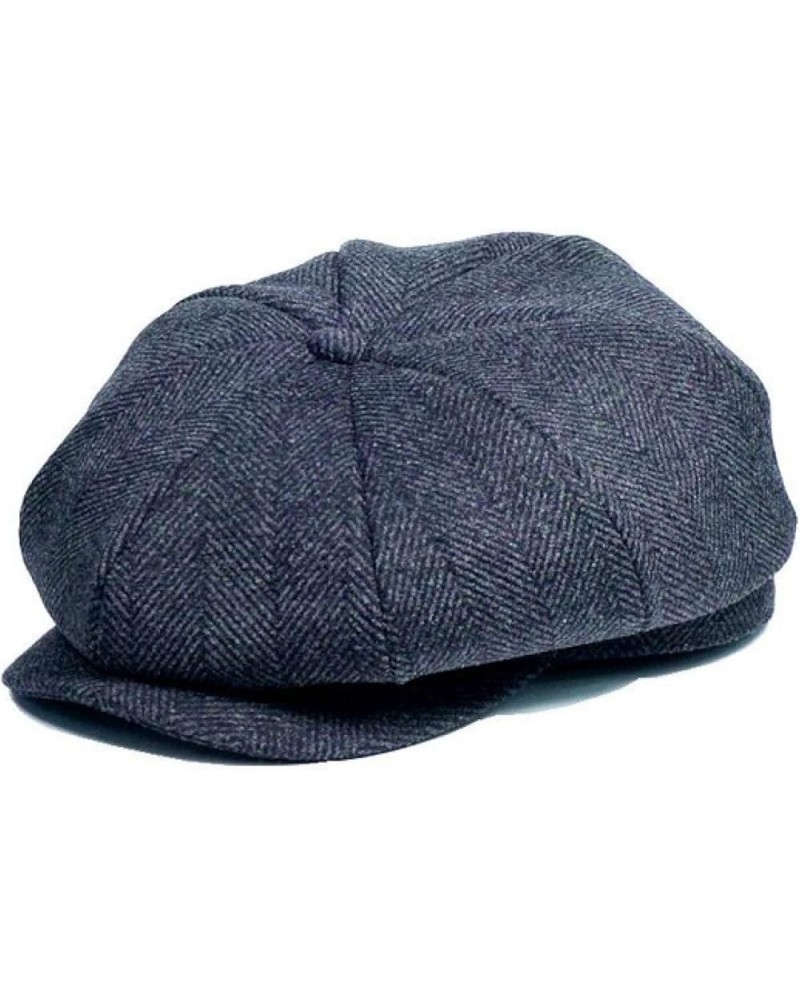 Woman Tartan Check 8 Panels Dress Beret Peaked Wool Painter Newsboy Hats Handmade Paperboy Cap for Unisex Gray $12.00 Berets