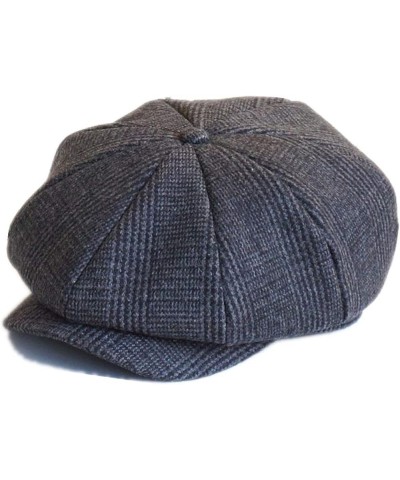 Woman Tartan Check 8 Panels Dress Beret Peaked Wool Painter Newsboy Hats Handmade Paperboy Cap for Unisex Gray $12.00 Berets