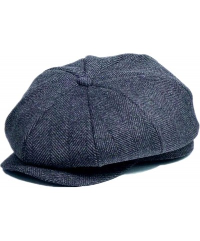 Woman Tartan Check 8 Panels Dress Beret Peaked Wool Painter Newsboy Hats Handmade Paperboy Cap for Unisex Gray $12.00 Berets