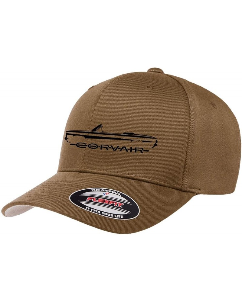 1960-64 Corvair Convertible Outline Design Flexfit 6277 Athletic Baseball Fitted Hat Cap Coyote Brown $14.25 Baseball Caps