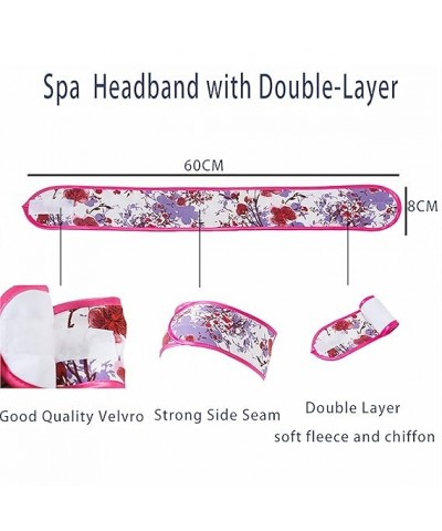 Women Headwear Band Up Hair Make Headband Unisex Adjustable Protection Printed Elastic Headband (Red, One Size) 1 Count (Pack...