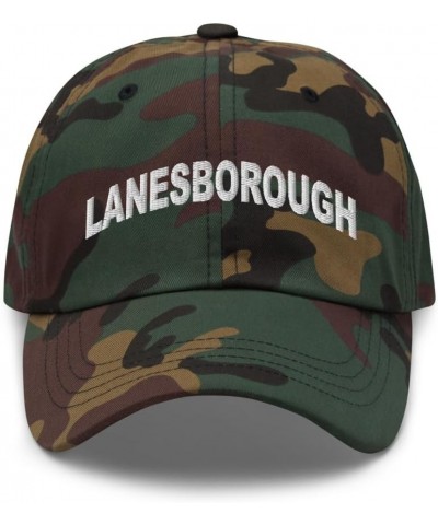 Lanesborough Massachusetts Hat Lanesborough MA Cap Embroidered Dad Hat Adjustable Strap Closure Unisex Green Camo $18.80 Base...