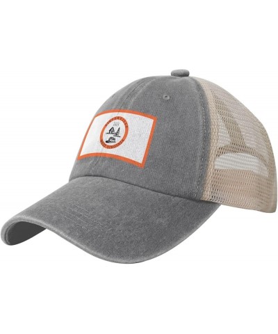 Flag of Sistersville, West Virginia Baseball Cap Women Men Mesh Back Hats Vintage Cowboy Hat Dad Caps Gray $12.06 Cowboy Hats