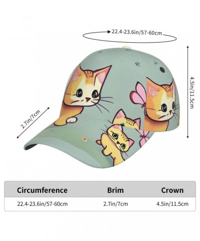 Kitten Butterflyadjustable Golf Hat,Sun Hat Sunscreen Visor Hats for Women & Men, Sport Baseball Sun Cap, Tennis Visor, Black...