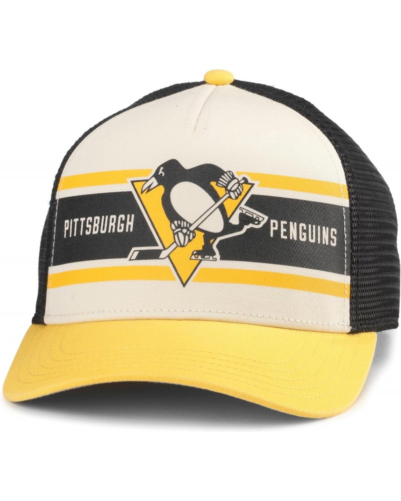 Pettsburgh Penguins NHL Sinclair Adjustable Snapback Baseball Hat, Black/Ivory/Gold (21001A-PPN-BLIG) $15.07 Baseball Caps