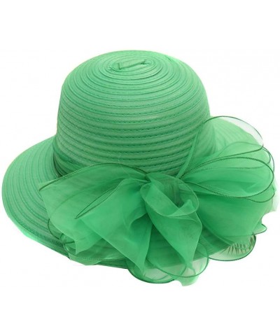 Women's Church Hat Fascinator Wedding Tea Party Hat Wide Brim Sun Caps Gifts Birthday Easter Green $7.32 Baseball Caps