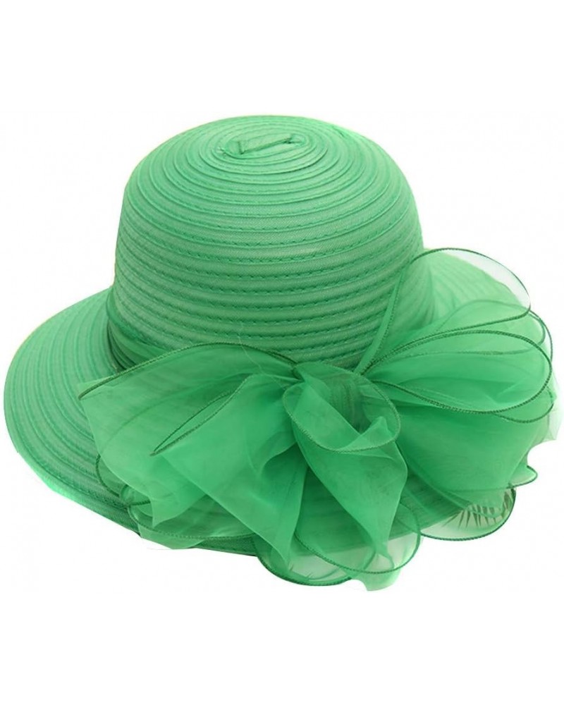 Women's Church Hat Fascinator Wedding Tea Party Hat Wide Brim Sun Caps Gifts Birthday Easter Green $7.32 Baseball Caps