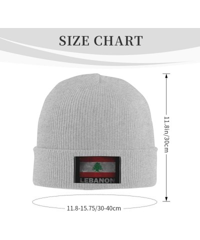 Retro Lebanon Flag Unisex Winter Knit Hat Black Gray $11.06 Skullies & Beanies