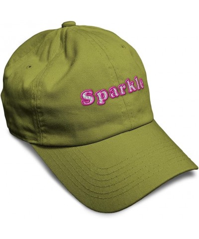 Soft Baseball Cap Sparkle Cotton Dad Hats for Men & Women Olive Green $13.72 Baseball Caps