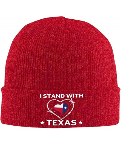 I Stand with Texas Hat Come Take It Barbed Wire Love Texas Beanie for Men Women Warm Winter Cap Knit Hat Red $10.11 Skullies ...